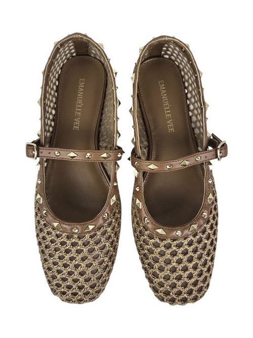 ballerina donna traforata cuoio Emanuélle Vee | 461M-219-10-HYCUOIO